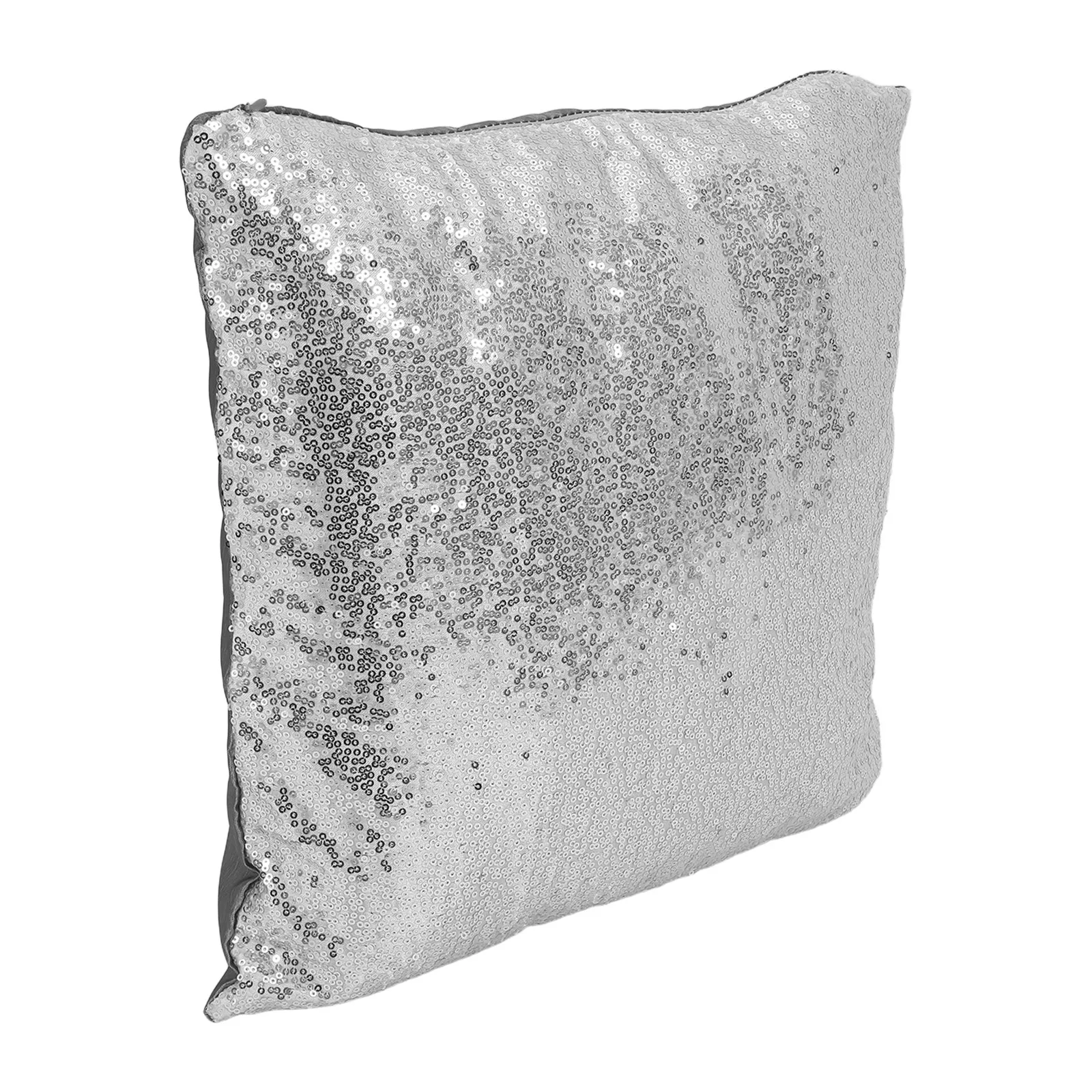 Silver Sequin Throw Pillow Cover Glitter Shimmery Cushion Cover for Living Room Car Bookstore Club Party Comfortable Zipper