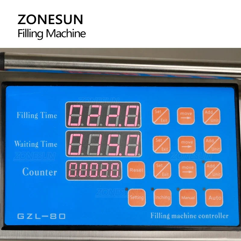 ZONESUN 4nozzle Bottle Water Filler Semi-automatic Liquid Vial Filling Machine for Juice Beverage Soy Sauce Oil Perfume