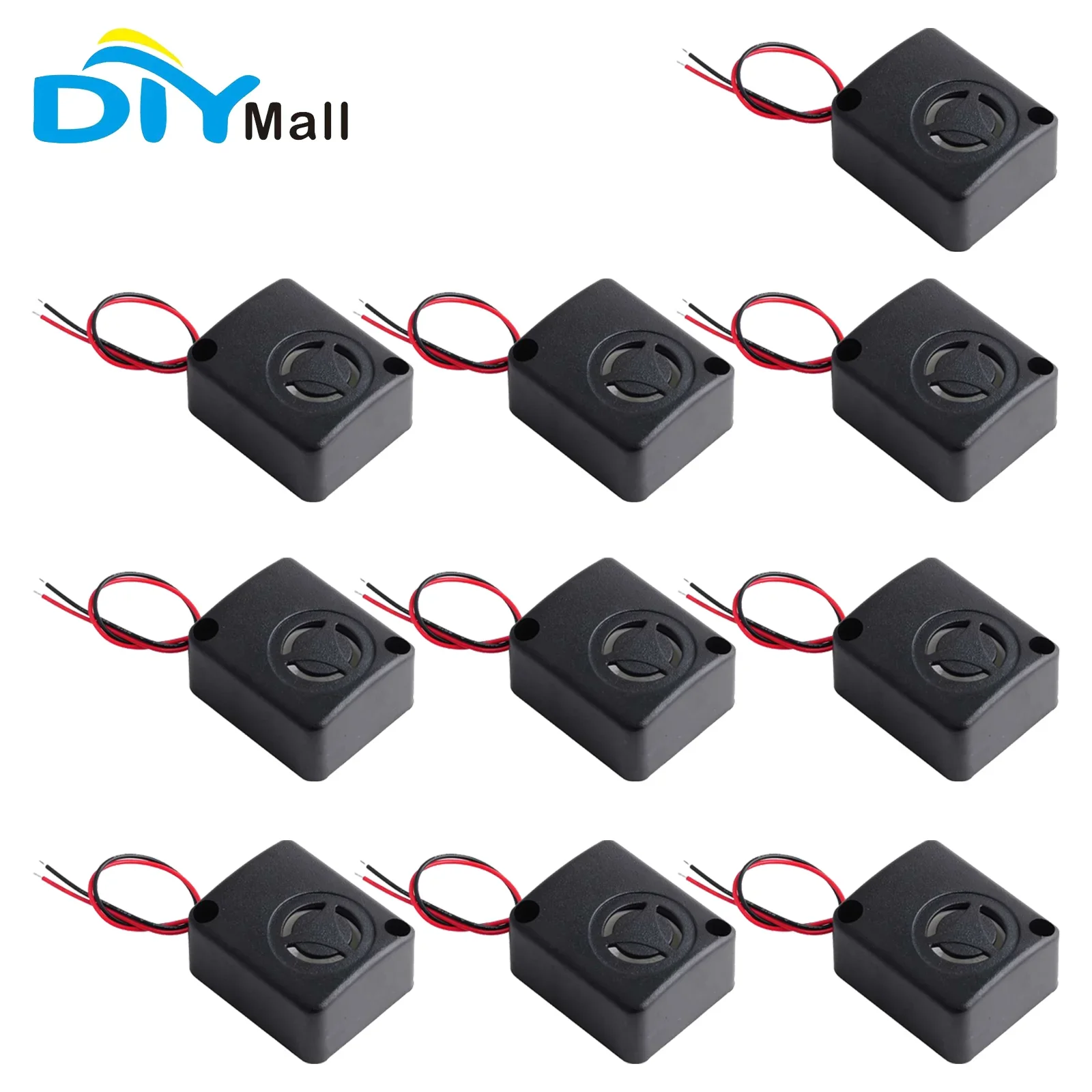 Buzzer 12V DC Black Mini Piezo Siren 110dB Security Safe Anti-Theft Alarm High Decibel Car Buzzer