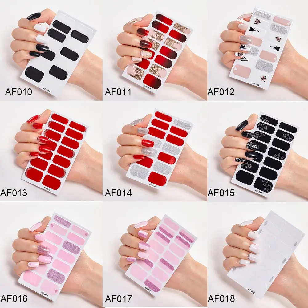 DIY for Women Girls Press On Nail Self Adhesive Nail Polish Strips Nail Art Decal Nail Stickers Full Nail Wraps