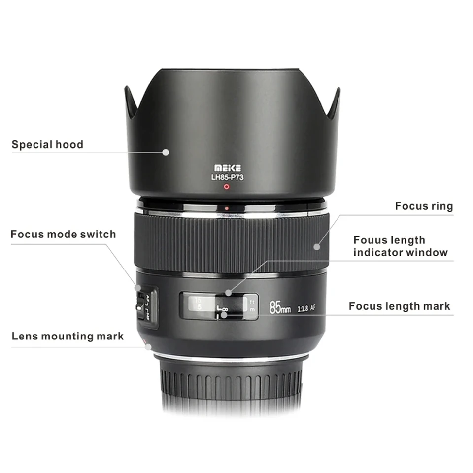 MEKE AF 85mm F1.8 II Full Frame Auto Focus Lens Large Aperture Portrait Telephoto Prime Lens for Sony A7S Nikon ZFC