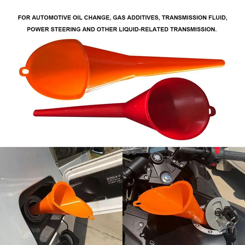 Car Long Stem Funnel Oil Fuel Filling Tools Anti-splash PP Long Neck Funnel Motorcycle Can Spout Refueling Tools Auto