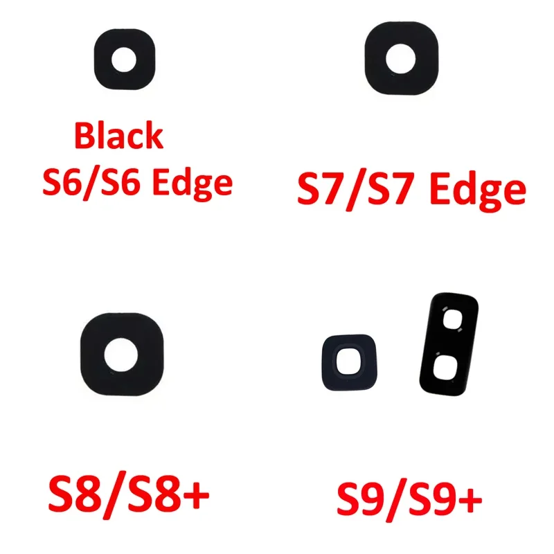 Pop For Samsung Galaxy S6 Edge Plus S7 Edge S8 Plus S9 Plus Phone Housing Back Camera Glass Lens With Adhesive + Tools