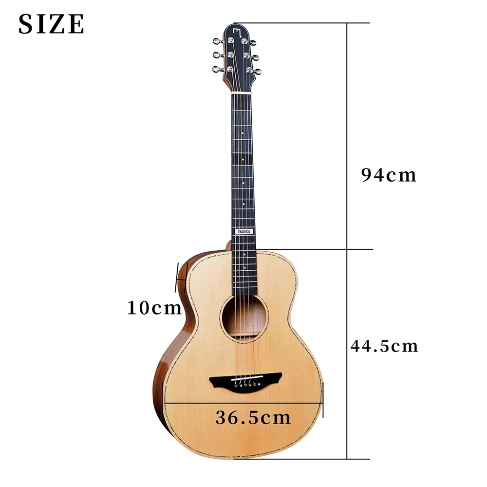 6 Strings Acoustic Guitar 36 Inch Folk Guitar Guitarra 20 Frets Sapele Spruce Guitar for Beginners Adults Stringed Instrument