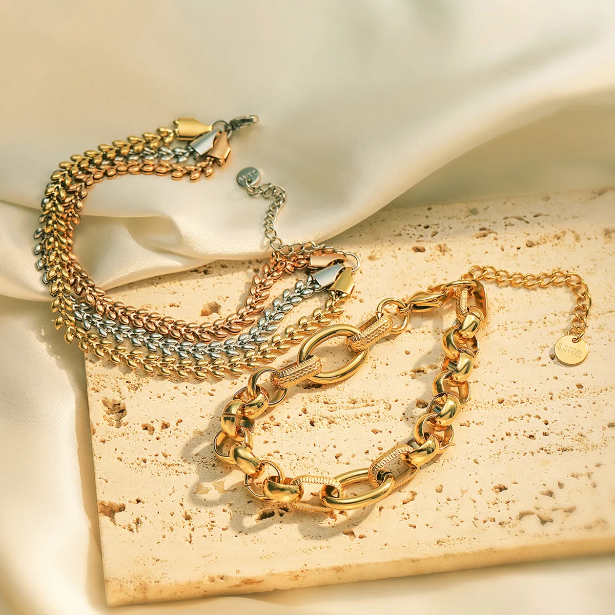 

New Unique Minimalist Punk Style Retro Titanium Steel Bracelet for Women