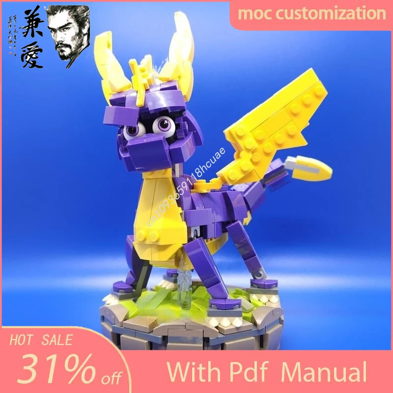 458PCS MOC Custom Modular Spyro The Dragon Dragon Model Building Block Diy Creative Assembly Educational Bricks Toys Kid Gift