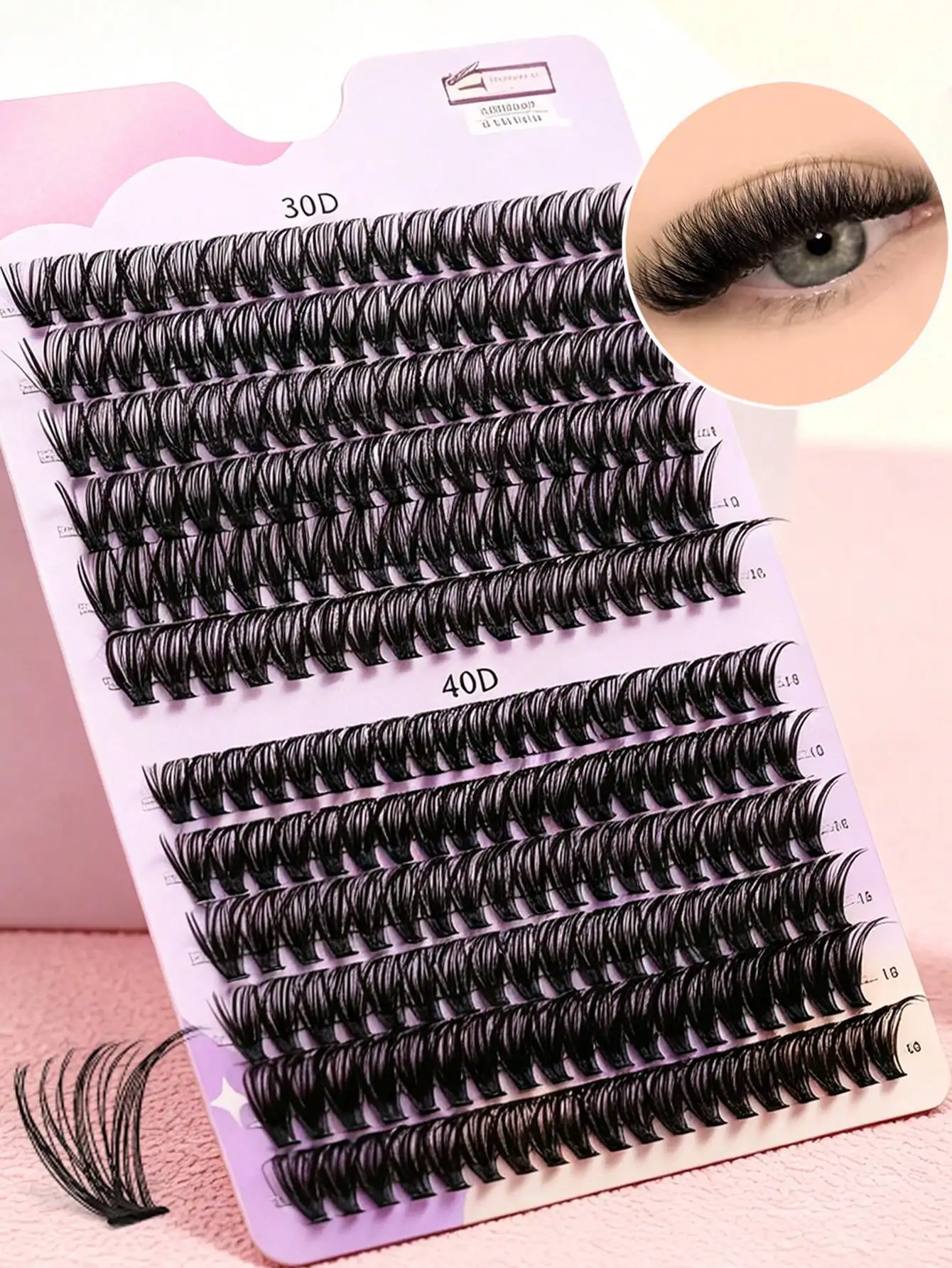 12 Reihen Cluster-Wimpern 30/40D Mix 12-16mm Wimpernverlängerung Natürliche Dichte Künstliche Wimpern 3D-Streifen Einzelwimpern – Detail 1