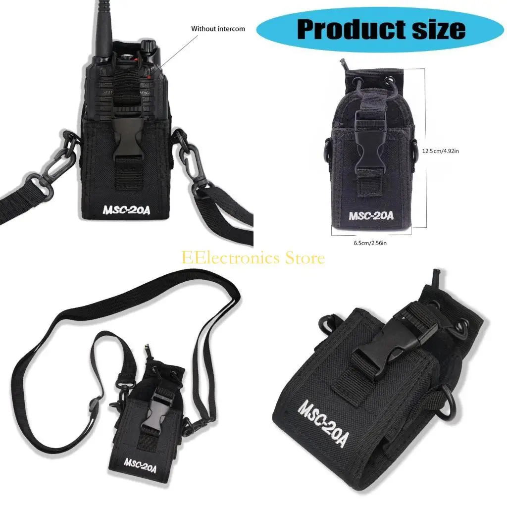 

B03C Multifunctional Two Way Radio Nylon Holder Case With Convenient Detachable Shoulder Strap For Easy Access Outdoor Sports