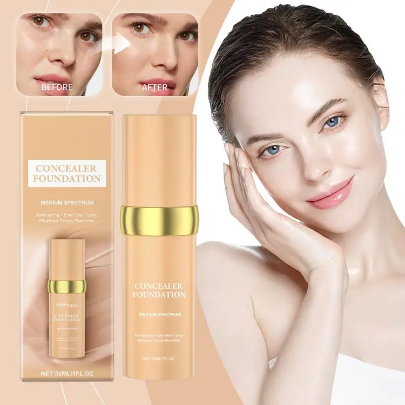 Base líquida cobertura completa Base facial resistente al agua de larga duración mate hidratante iluminador corrector CC crema Base maquillaje