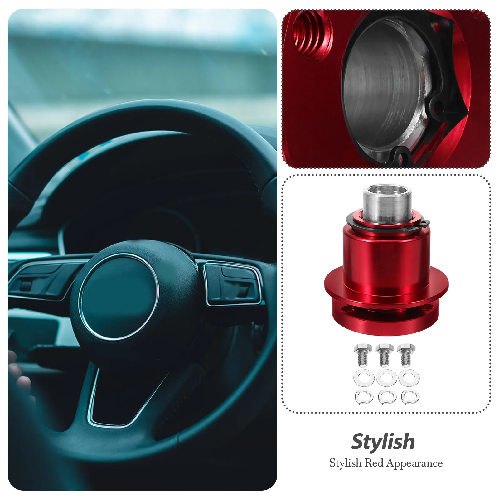 

Steering Wheel Quick Disconnect Tool 3-Hole Car Steering Wheel Disconnect Adapter Quick Release Hub Adapter Durable