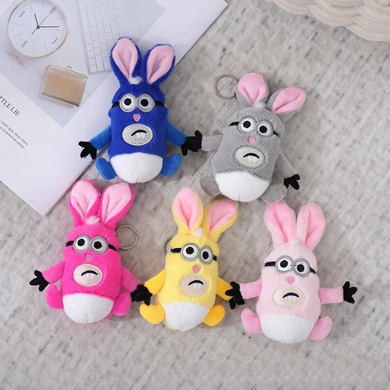 

12cm Kawaii Cute Plush Bunny Toy KeychainCartoon Animation Stuffed Plush Keyring Rabbit Doll Keychain Backpack Pendant Ornaments