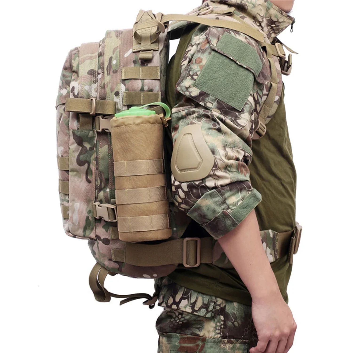 

Tactical Molle Water Bottle Pouch Holder Outdoor Travel Camping Hiking Cycling Fishing Hunting Water Bottle Kettle Carrier