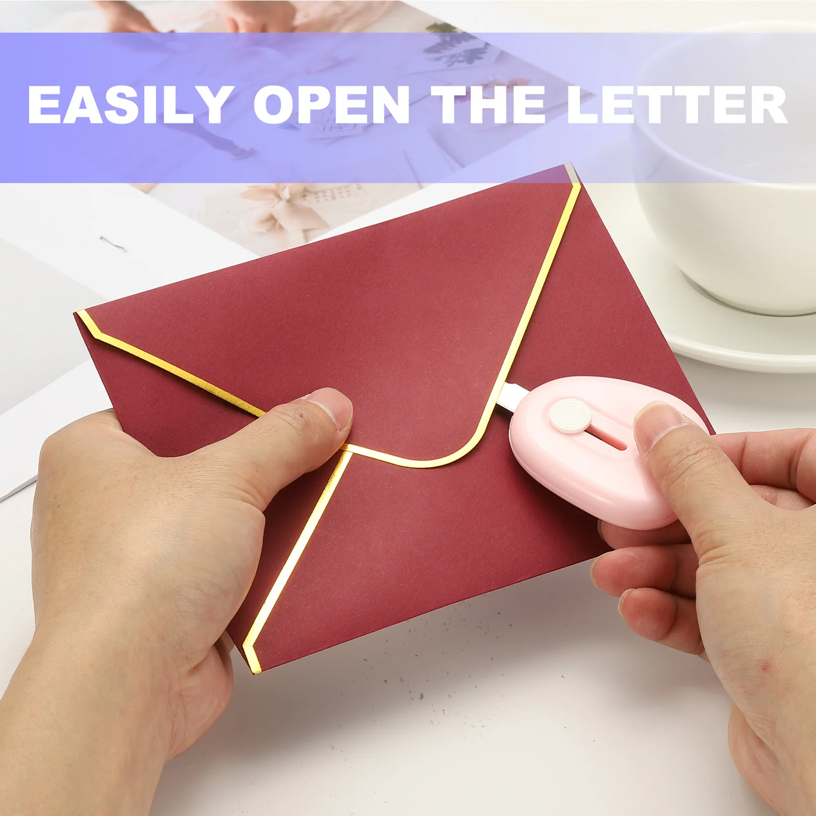 4/8Pcs Mini Box Cutters Retractable Small Utility Knife Portable Cute Letter Envelope Opener with Keychain Hole Office Supplies