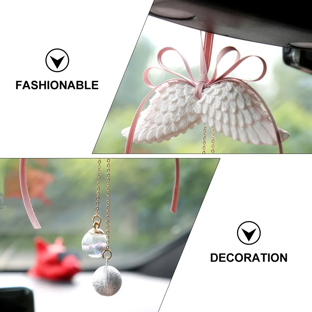 

Aromatherapy Pendant Car Fragrance Rear Mirror Hanging Accessories Air Freshener Stylish Wing Design 3D Beautiful Suitable All