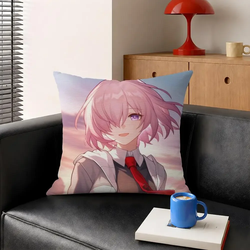 Anime Mash Kyrielight Fate Grand Order Cushion Cover Decorative Pillowcase Soft Short Plush Cozy Durable Sofa Home Decor Items