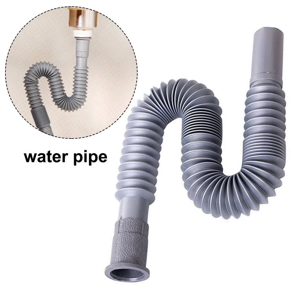 

Flexible Kitchen Basin Strainer Sink Extension Drain Hose Pipe Plastic PP + PVC 80cm Drain Hose For Bathroom Kitchen Accessories