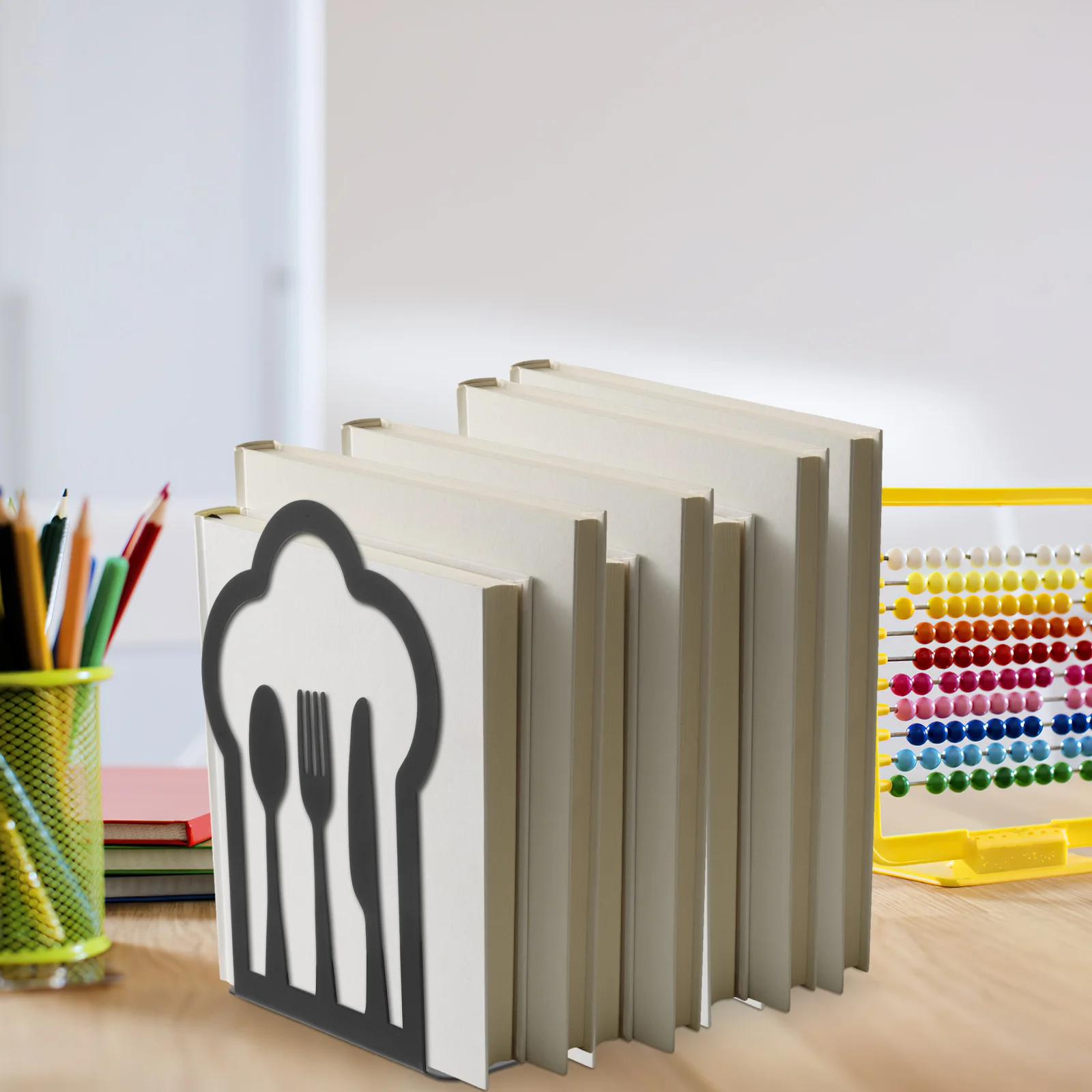 Exquisitas sujetalibros de hierro, organizador de libros multifunción, soportes decorativos para libros pesados, sujetalibros para libros pesados, 2 uds.