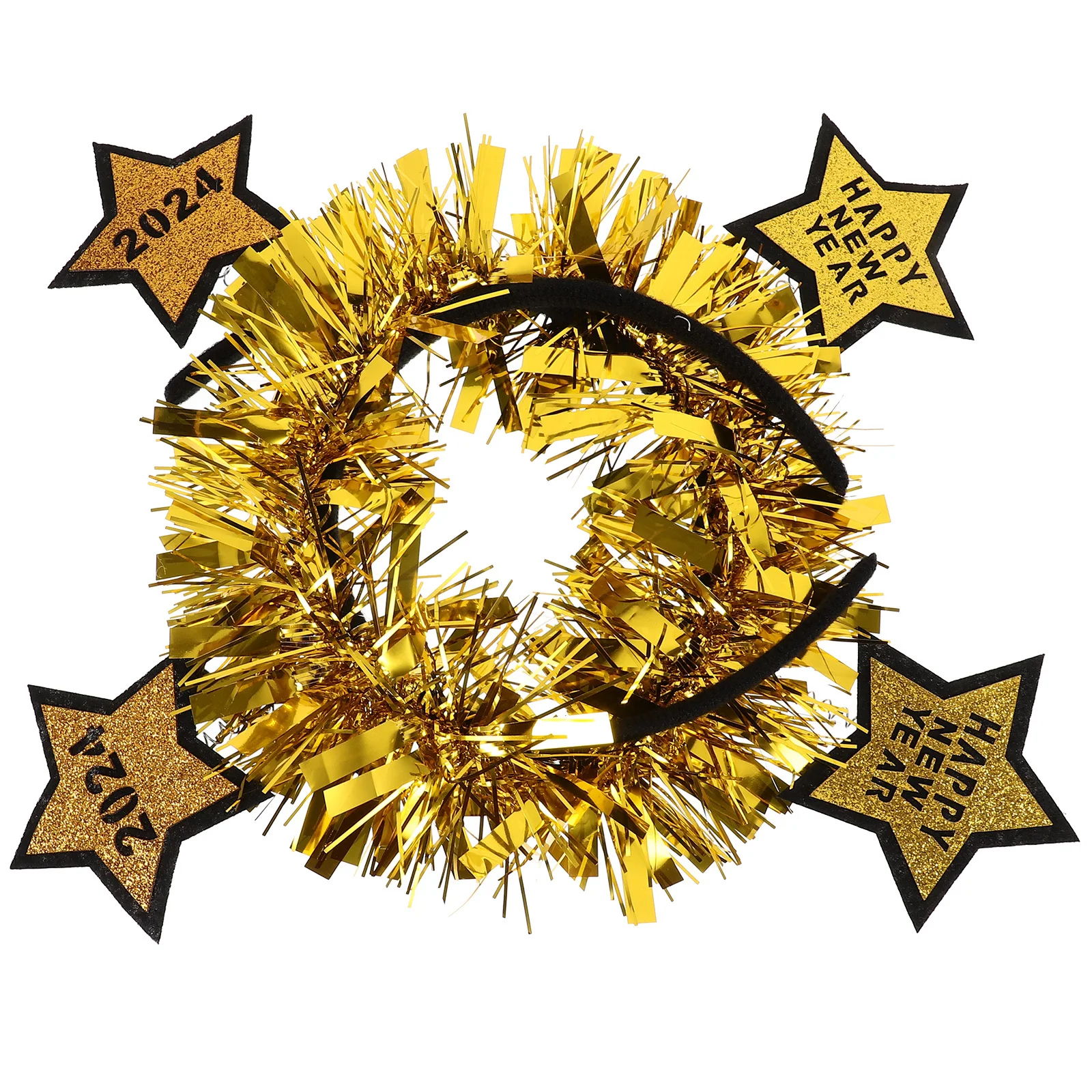 

2pcs 2024 Number Glitter Star Headband Party Hair Accessory For New Year Festival Headdress Decor Party Supplies