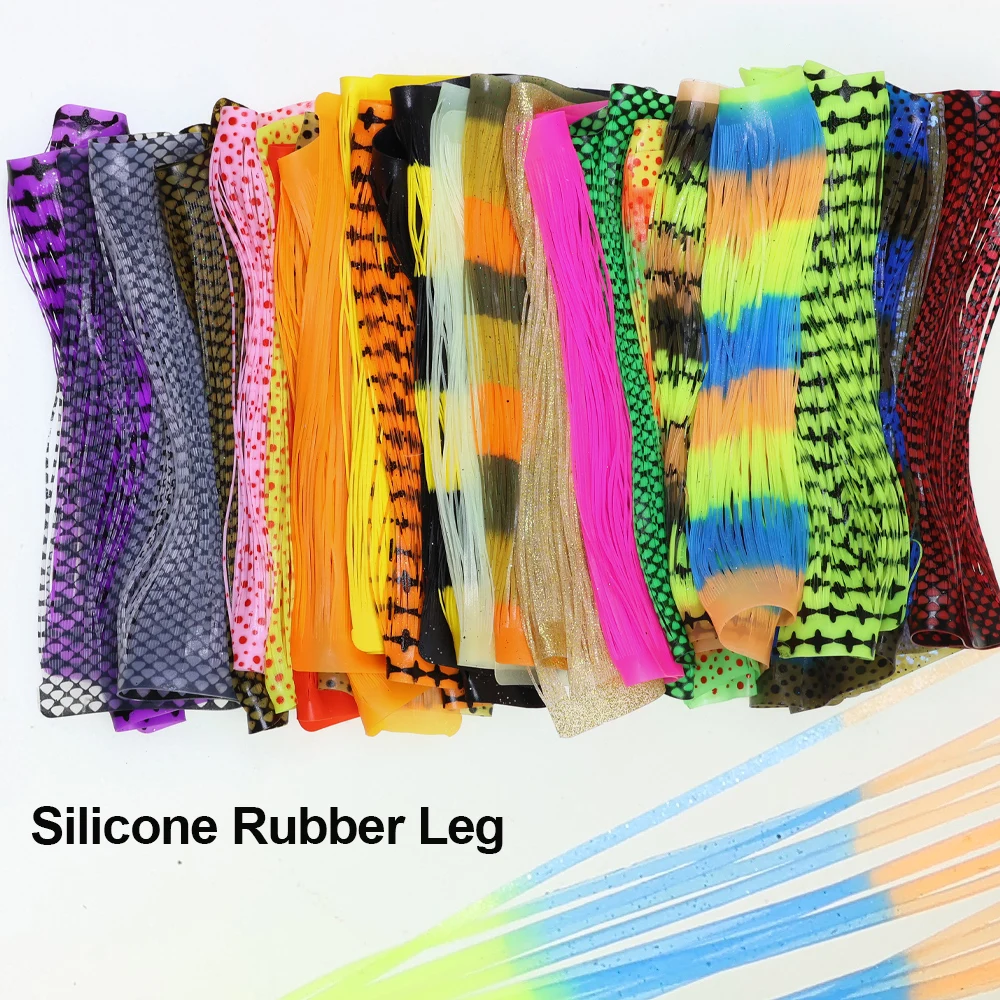 2/10 Stück Leuchtende & UV-beständige Silikon-Rocklagen aus Gummi für die Herstellung von Angelködern für Spinnerbaits, Jigs, Buzzbaits, Streamer und Nymphen