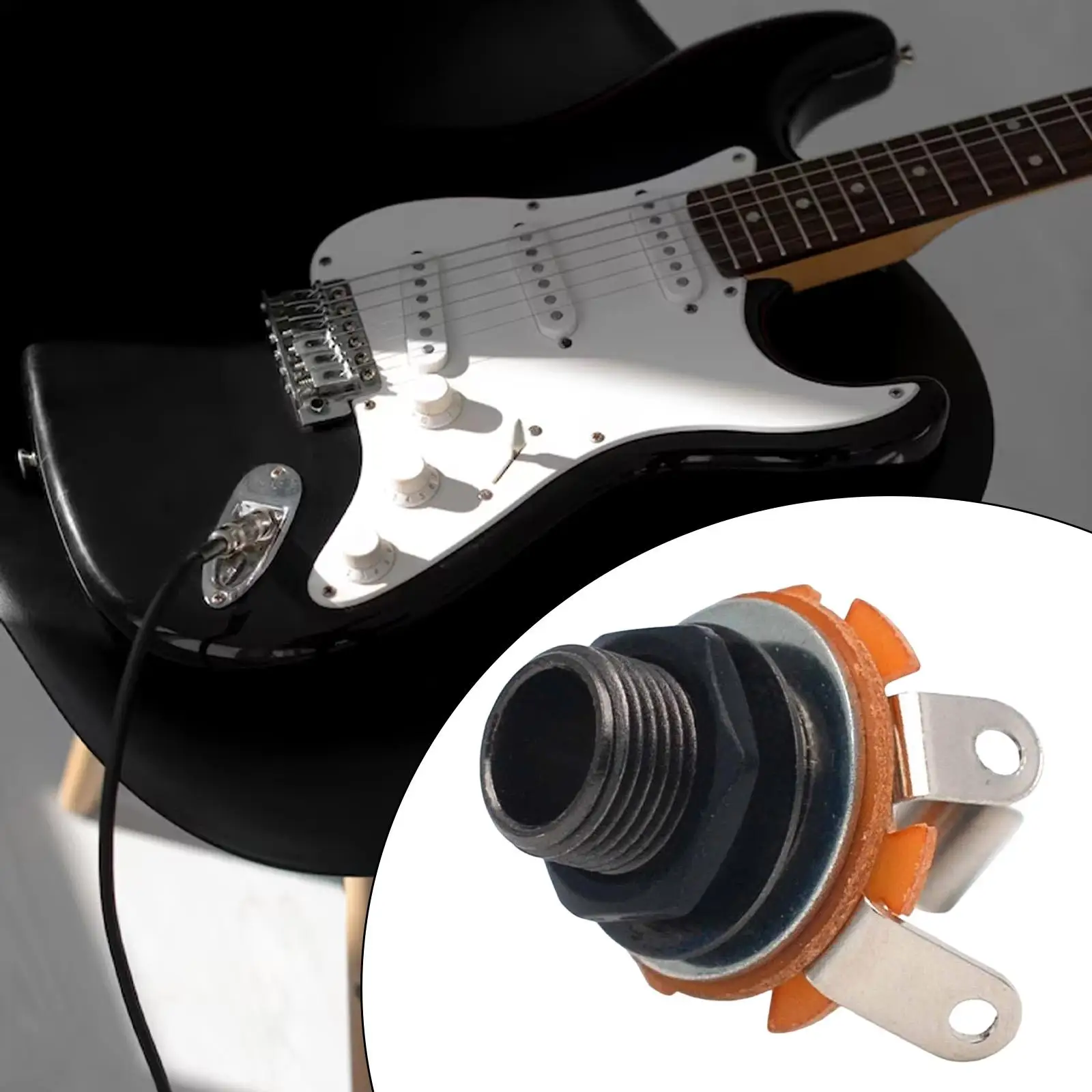1 4 Inch Mono Guitar Input Sockets Metal Panel Mount with Washer Nut for Footswitch Speaker and Instrument Repair
