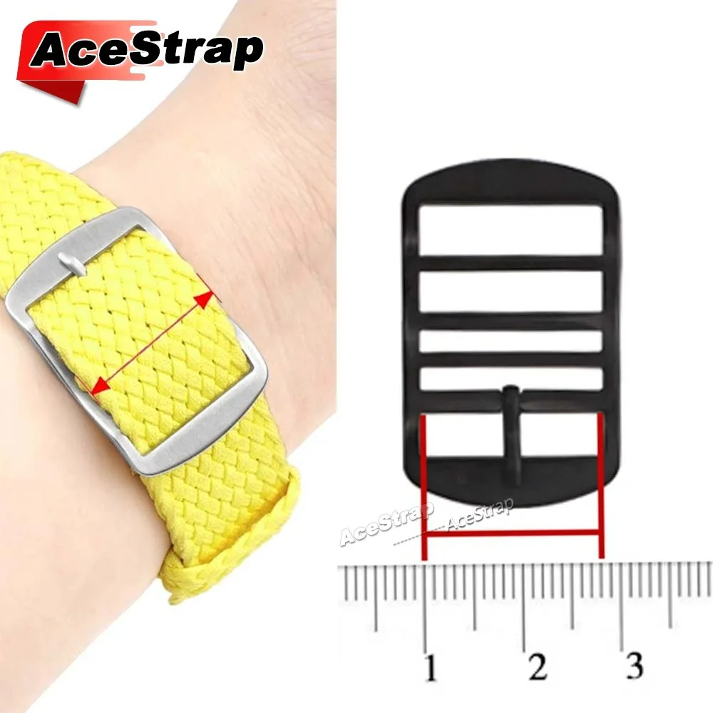 304 Stainless Steel Buckle for Perlon Woven Band Clasp 14mm 16mm 18mm 20mm 22mm Silver Black Metal Buckles Button Replacement