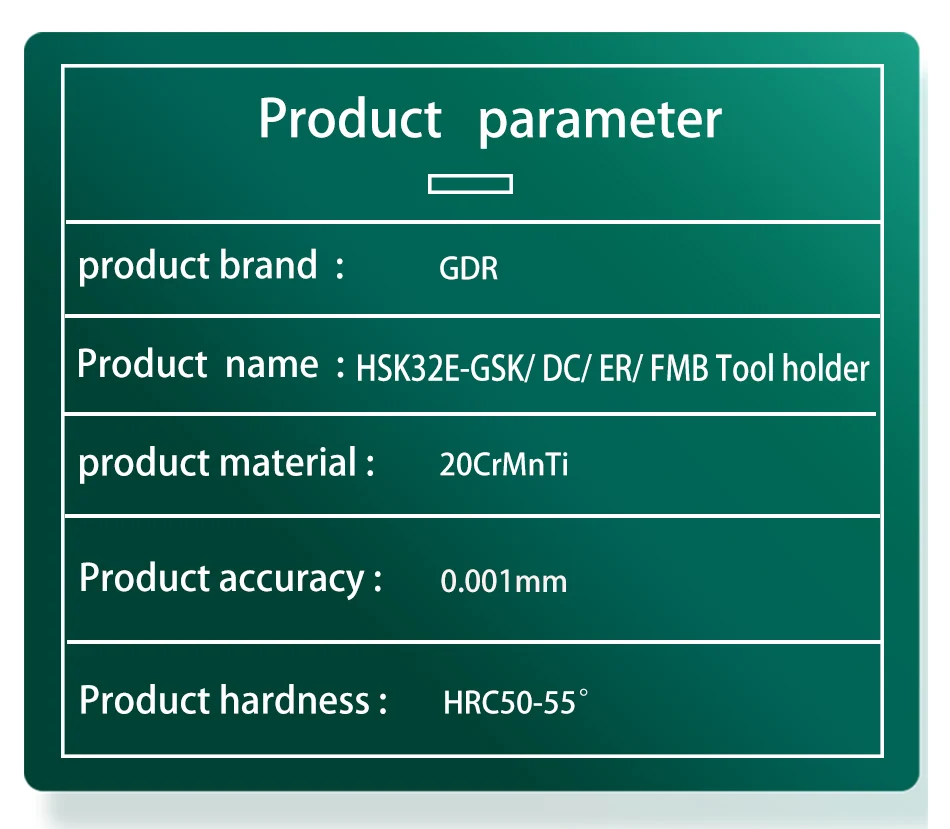GDR HSK HSK32 HSK32E Werkzeughalterhalterung, HSK32 HSK32E DC6 DC8 DC06 DC08 ER11 ER20 ER16 SK10 SK16 GSK10 GSK16 Messerhalter – Detail 12