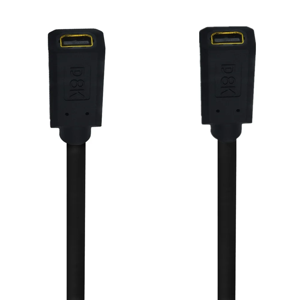1.4 فولت 8K/60Hz 4K/144Hz دعم ميني ديسبلايبورت أنثى المقبس لوحة جبل إلى ميني ديسبلايبورت أنثى تمديد كابل-0.3 متر