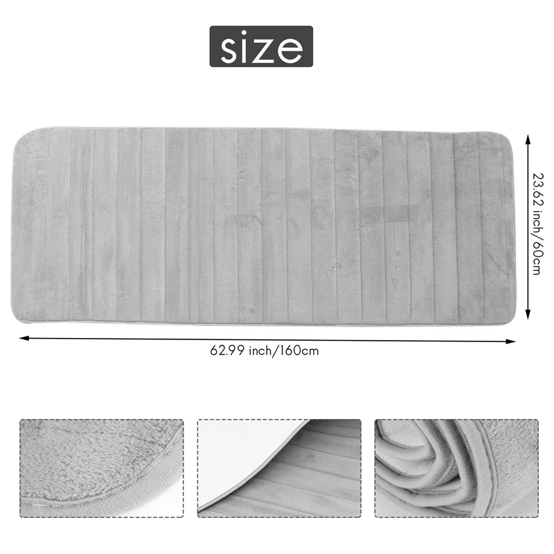 AAAC-Memory Foam Soft Bath Mats - Non Slip Absorbent Bathroom Rugs Extra Large Size Runner Long Mat For Kitchen Bathroom Floors