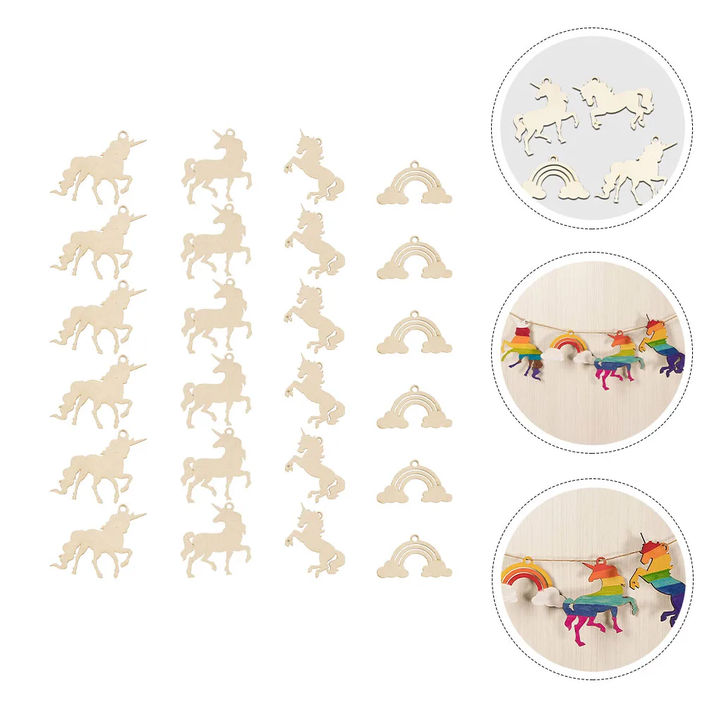 

24 Pieces Wood Cutout Natural Slices Wooden Shapes For Crafts for Crafts Decoration Kids naments Paintable Wooden Shapes