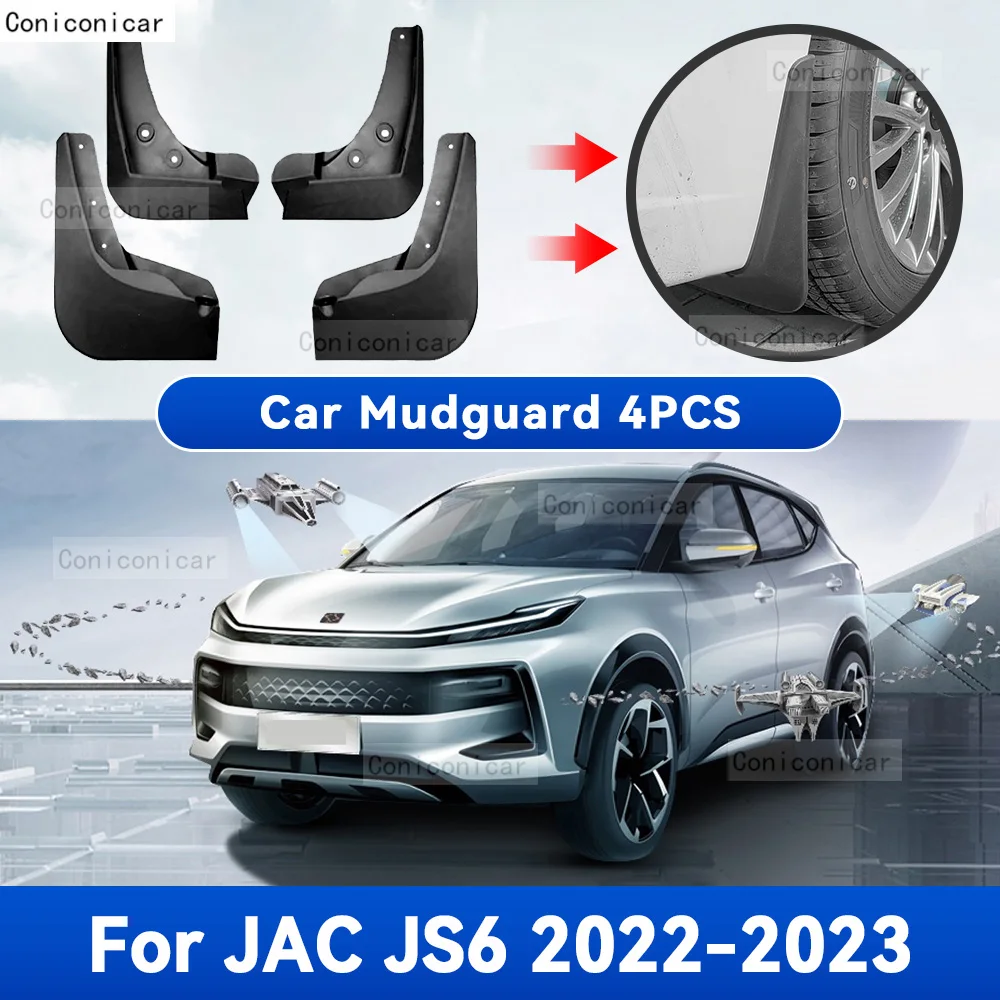 

For JAC JS6 2022 2023 Mud Flaps Splash Guard Mudguards MudFlaps Front Rear Fender Auto Styline Car Protection Accessories