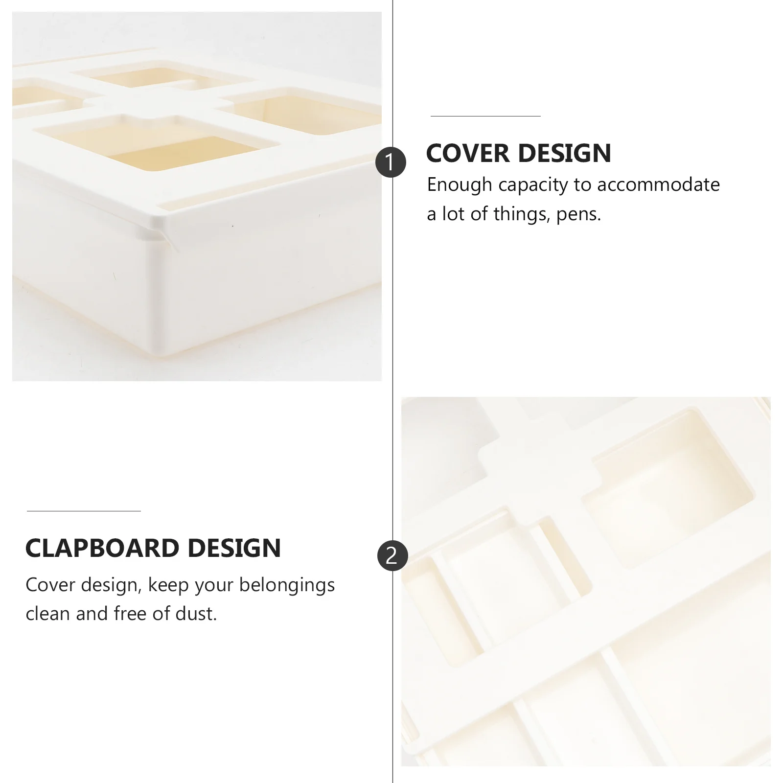 

1Pcs Desk Bottom Storage Box Large White ABS PP Hidden Drawer Organizer Office Sundries Stationery Holder