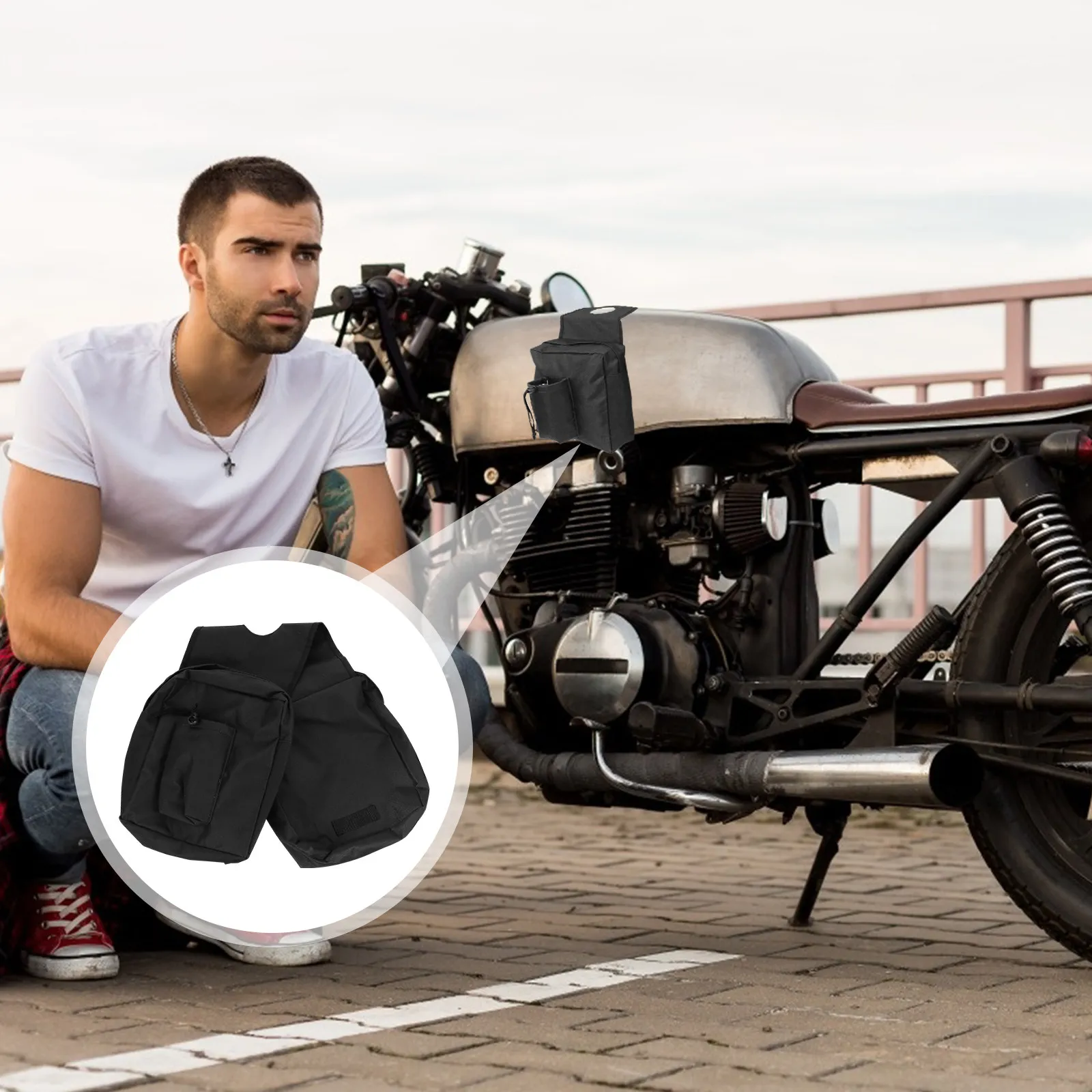 Oxford Cloth Waterproof Snowmobile Atv Tank Saddlebags Universal Fit Motorcycles Oil Tank Pouch Riding Storage Bag