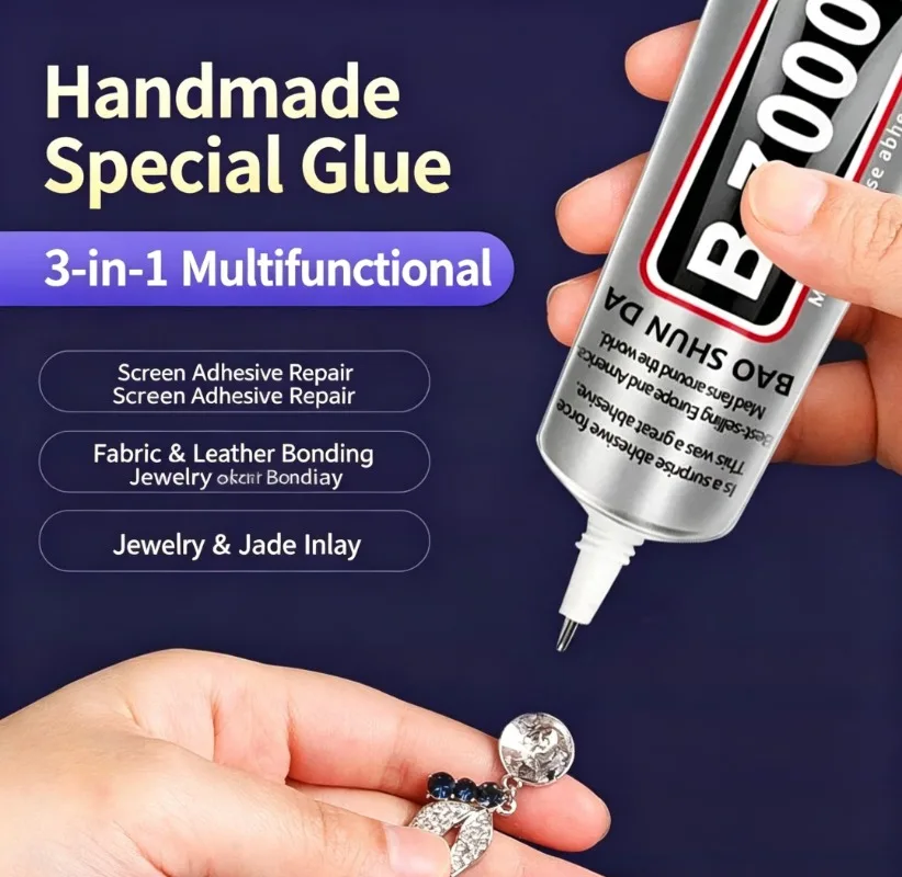 Adhesivo Transparente Fuerte B7000, Especialmente Diseñado para la Creación de Joyas DIY, Pegamento Resistente al Agua y a Altas Temperaturas