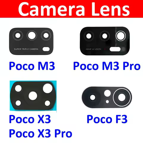 Camera Glass Lens Back Rear Camera Glass Lens with Glue For Xiaomi Poco F1 F2 F3 F4 F5 M3 X3 M4 X4 Pro GT 4G 5G