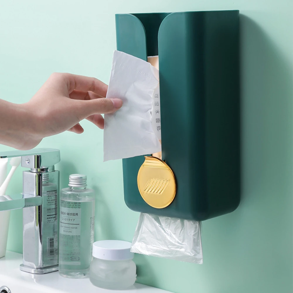 Toilet Tissue Box Punch-free Wall-mounted Kitchen Toilet Hanger Roll Paper Garbage Bag Storage Box