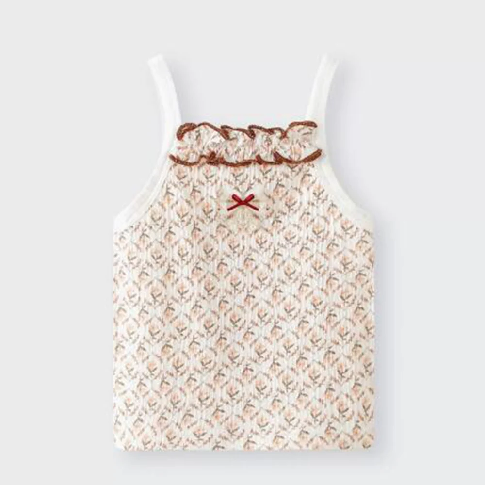 Baby Cotton T-shirt Sleeveless Summer Floral Thin Breathable Infant Girl Tops Casual Little Kids Clothes