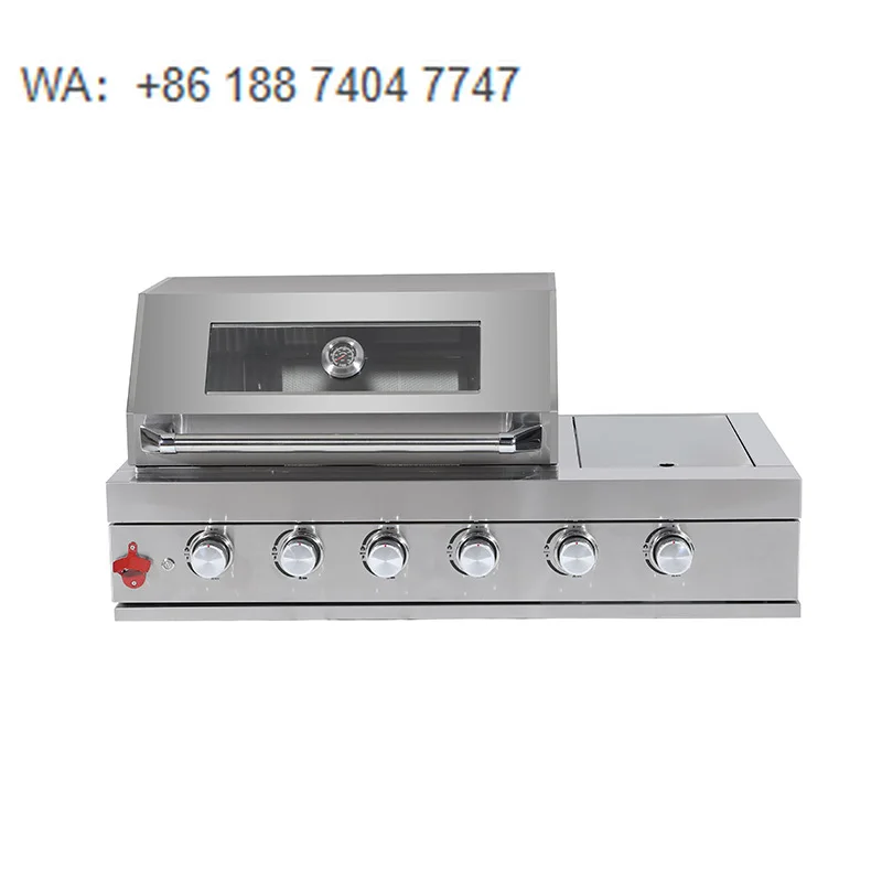 

Large Outdoor Garden Gas and Charcoal BBQ Grill with Infrared Side Burner Smokeless and Powder Coated