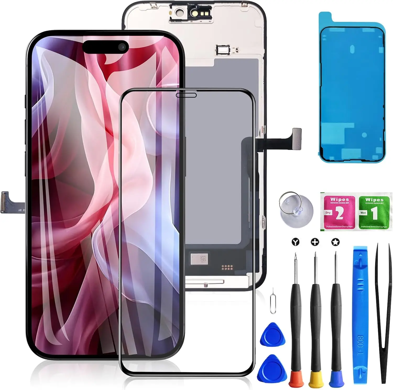 

Замена экрана для iPhone 15 Pro Max, черный, 6,7 дюйма, ЖК-дисплей с сенсорным экраном в сборе