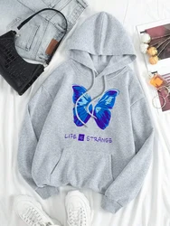 Life Is Strange Blue Butterfly Streetwear Men Women Hip Hop Streetwear Autumn Pullover Hoodie Fashion Fleece Couple Hoodies