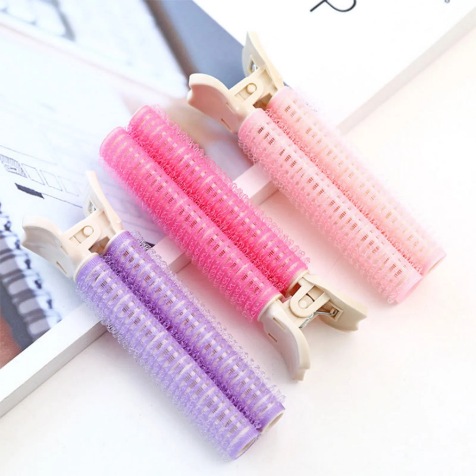 2Pcs Bangs Hair Root Fluffy Hair Clips Lazy Hair Top Styling Curling Barrel Portable Korean Hair Clips Hair Rollers