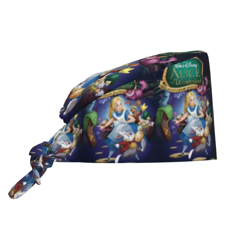 Chapeau de travail réglable personnalisé des aventures d'Alice au pays des merveilles, chapeau chirurgical, gommage, casquette de chirurgien pour médecin et infirmière