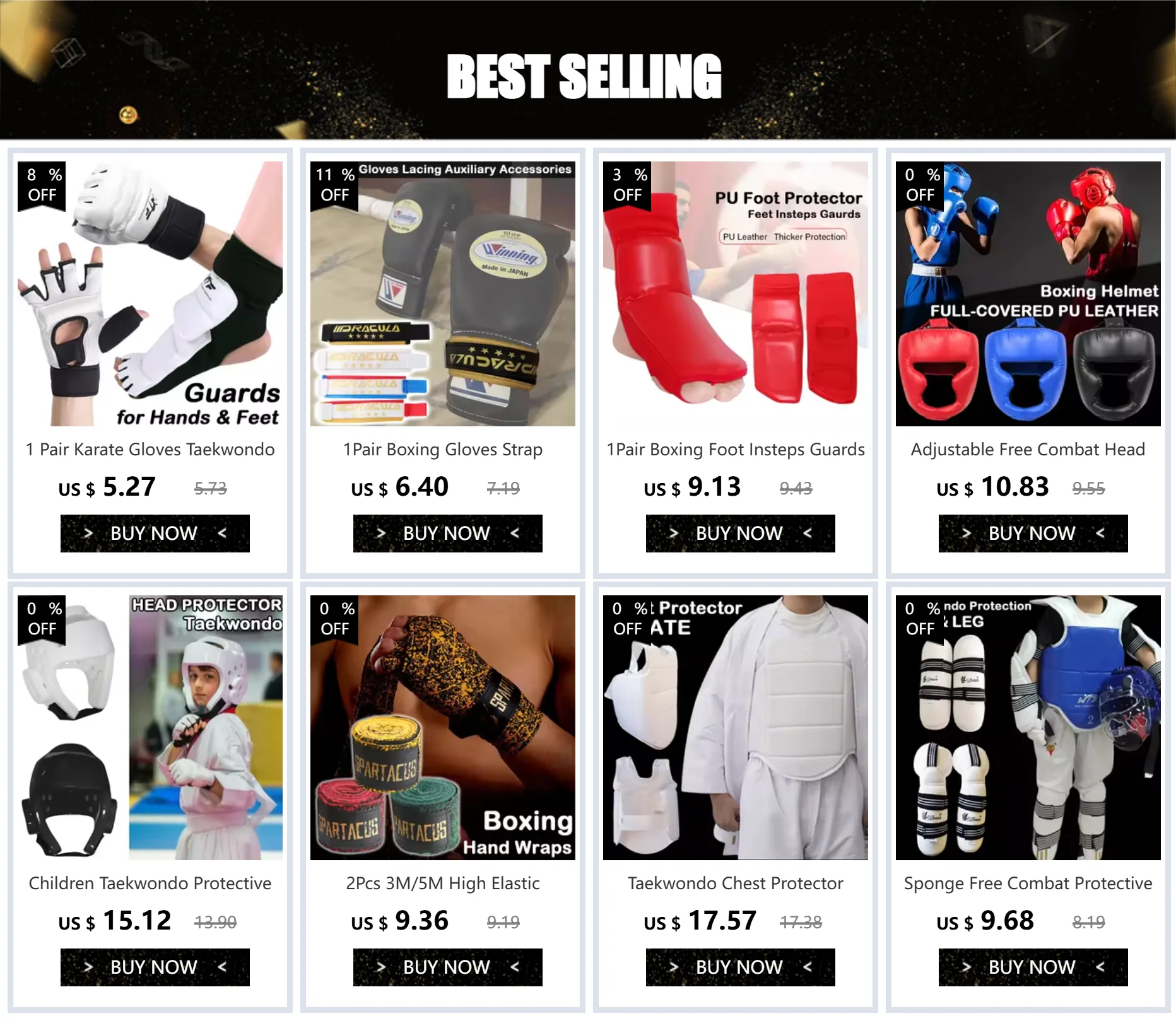 1 Paar Karate-Handschuhe, Taekwondo-Ausrüstung, halber Fingerschutz, Boxen, Hand, Fußschutz, Fußschützer, Kampfsport, Kickboxen – Detail 1