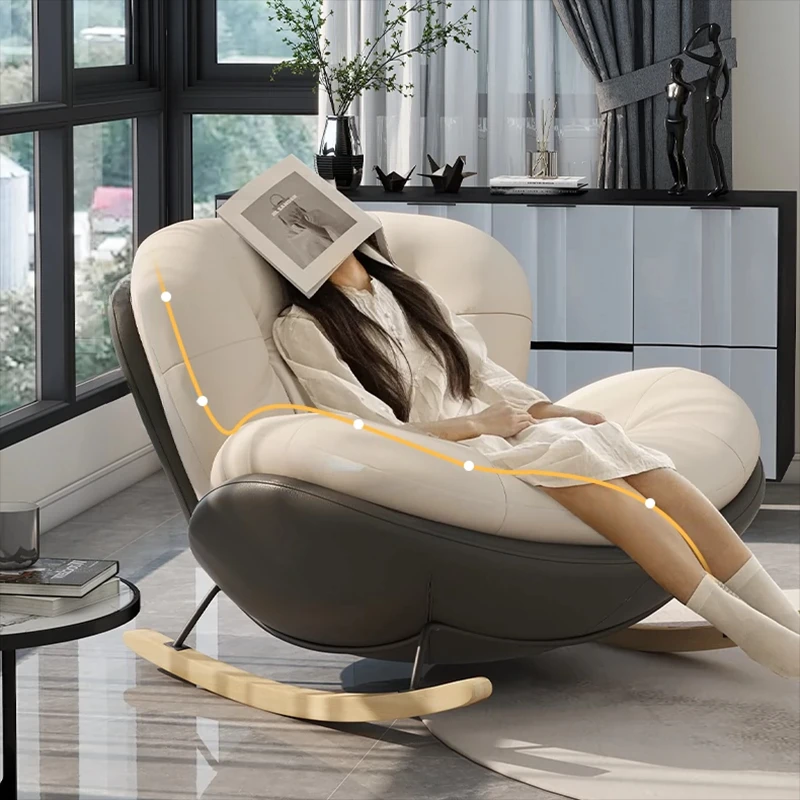 Modern Simple Support Chair Living Room Design Comfy Recliner Rocking Chairs Floor Single Relax Woonkamer Stoelen Home Furniture