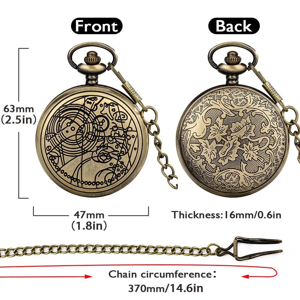 Bronze Black Silver Pocket Watch Men\'s Antique Quartz Pendant Clock Roman Numeral Dial Watches for Women Classic Souvenir Gifts