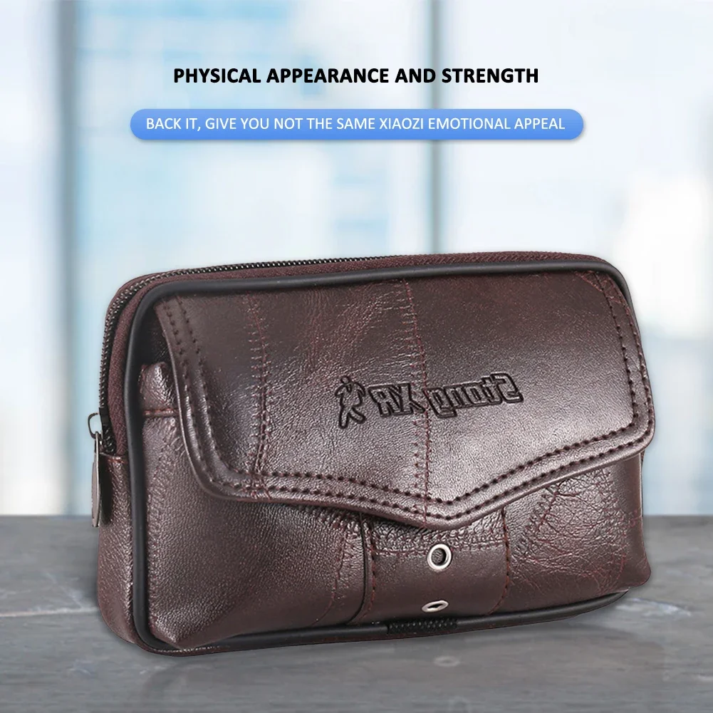 Genuine Leather Waist Packs Men Classic Texture Creative Delicate Design Travel Casual Fanny Bum Bag Phone Belt Pocket