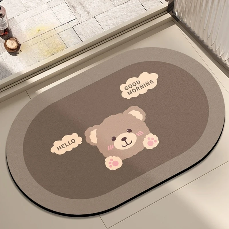 

Cartoon Diatom mud Kitchen Bathroom Floor Mat Entry Door Carpet Porch Balcony Corridor Non-Slip Rugs Home DecorBlanket
