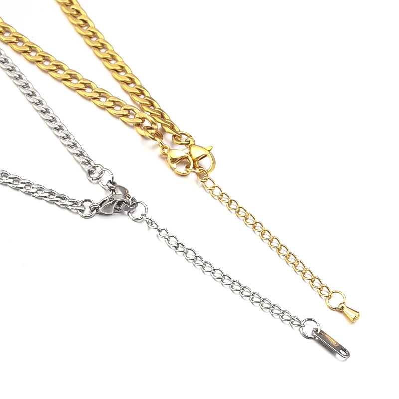 

10pcs Stainless Steel Extension Chains Extended Tail Chains Lobster Clasps Connectors DIY Jewelry Making Findings Bracelet