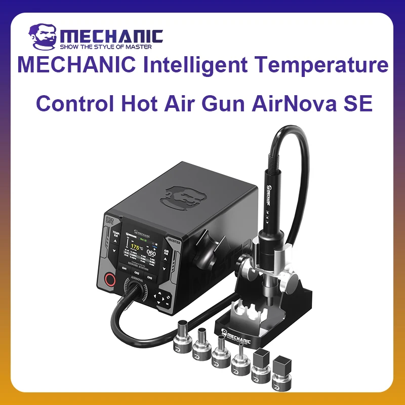 MECHANIC OFFICIAL AirNova HighPower Smart Hot Air Gun Rework Station Horn Nozzle Phone BGA IC PCB Soldering Shaping Repair Tools