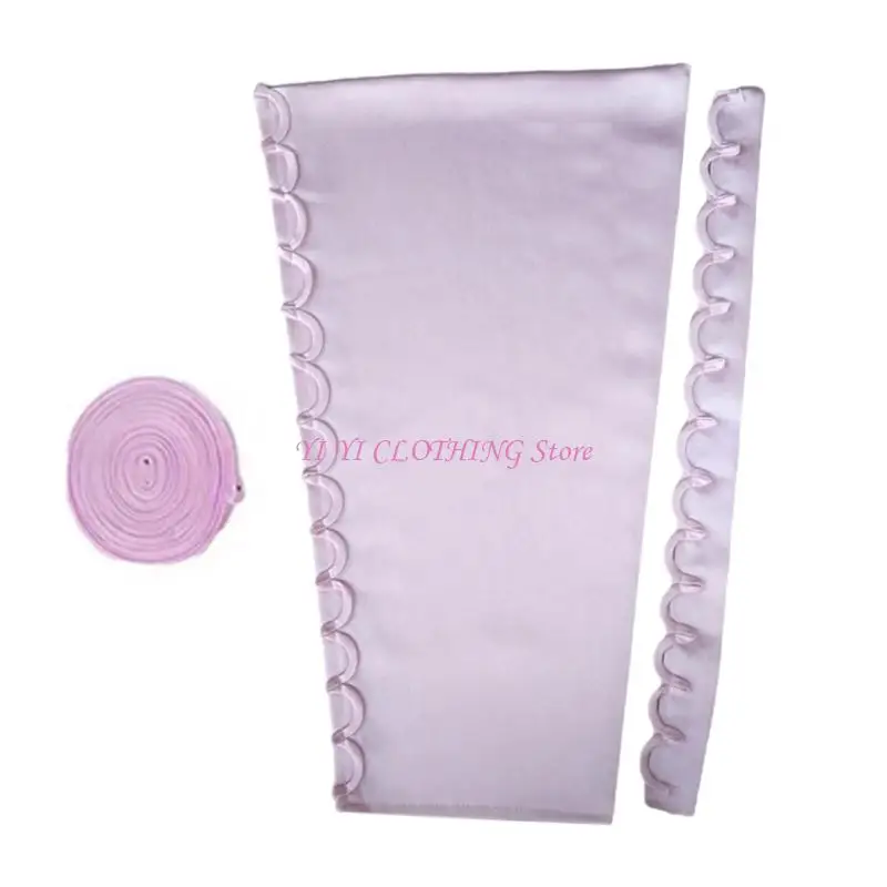 

N5KF Bridal Gowns Corset Back Kits with 4Meter Satined Tie Cloth for Wedding Dress Zipper Replacement Dress Set