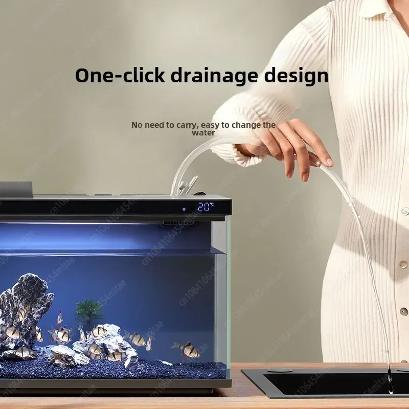 خزان الأسماك الذكي Xiaomi Mijia MYG100 يعمل مع تطبيق Mijia الذي يتم التحكم فيه عن بعد في الهاتف المحمول نظام الإضاءة الذكي للتغذية حوض السمك الخفيف